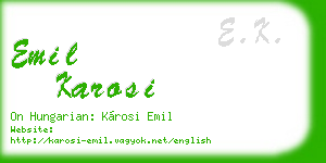 emil karosi business card